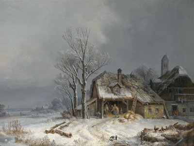 Winter Village by Heinrich Burkel